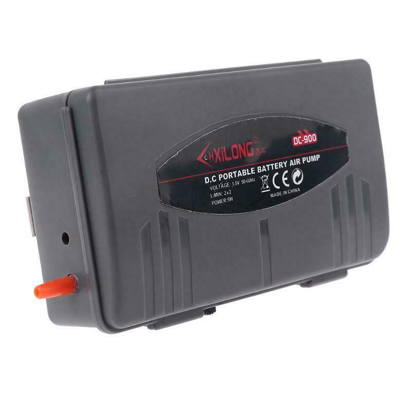 Aquarium Battery Operated Fish Tank Air Pump Aerator Oxygen With Air Stone 5W