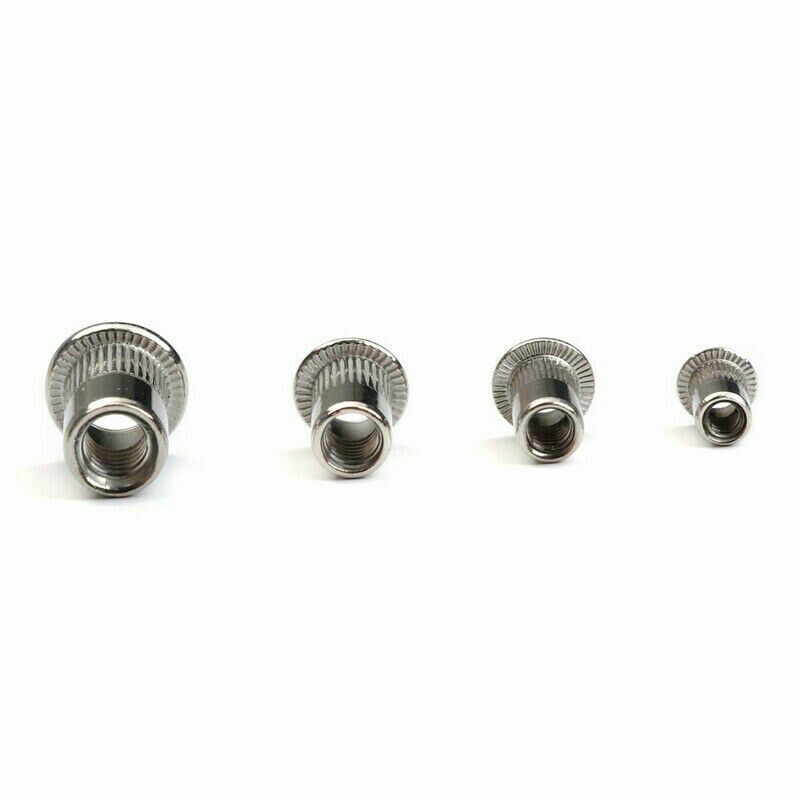 130Pcs Stainless Steel Rivet Nut Vertical Pattern Flat Head Nut Combination