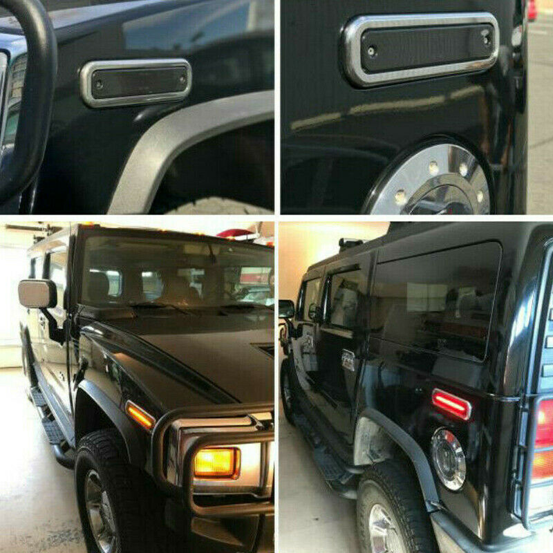 4pcs Smoke Lens LED F+R Side Marker Light fit for Hummer H2 03-09 25952319