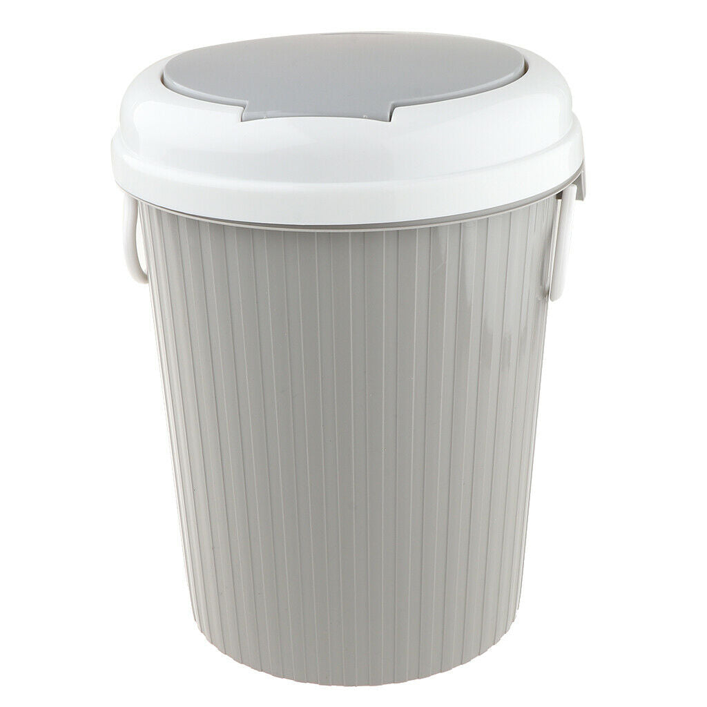 2Pcs 7.48"x12.60" L Household Kitchen Bedroom Trash Can Garbage Bin with Lid