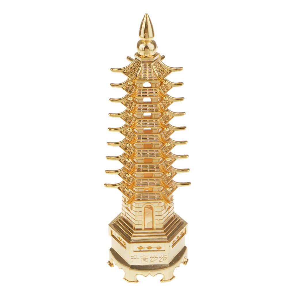 4pc Chinese Buddhism Temple Wenchang Buddha Tower Collectibles Home Decor