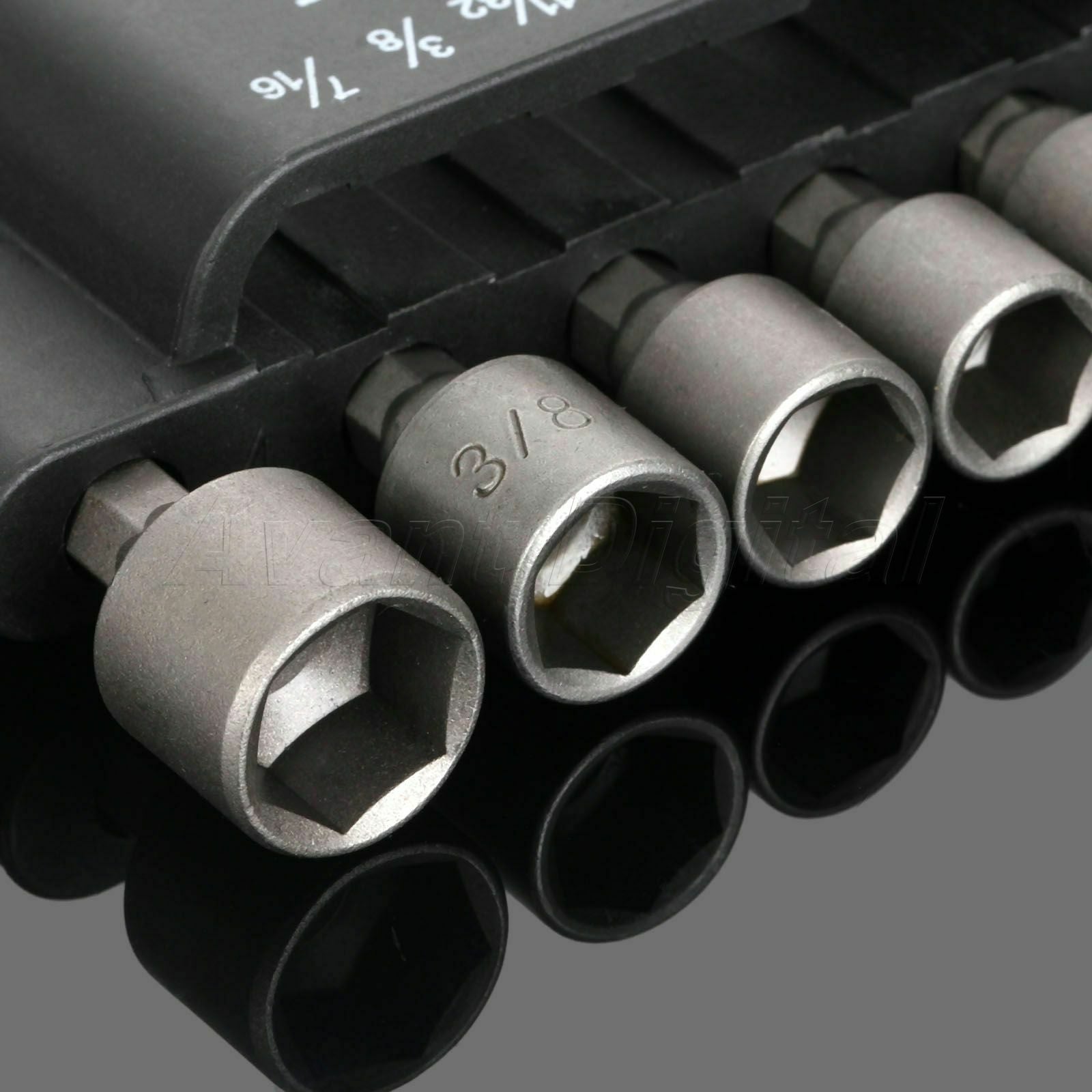 New 14Pcs Power Nut Driver Drill Bits SAE Metric Socket Wrench Screw 1/4" Shank