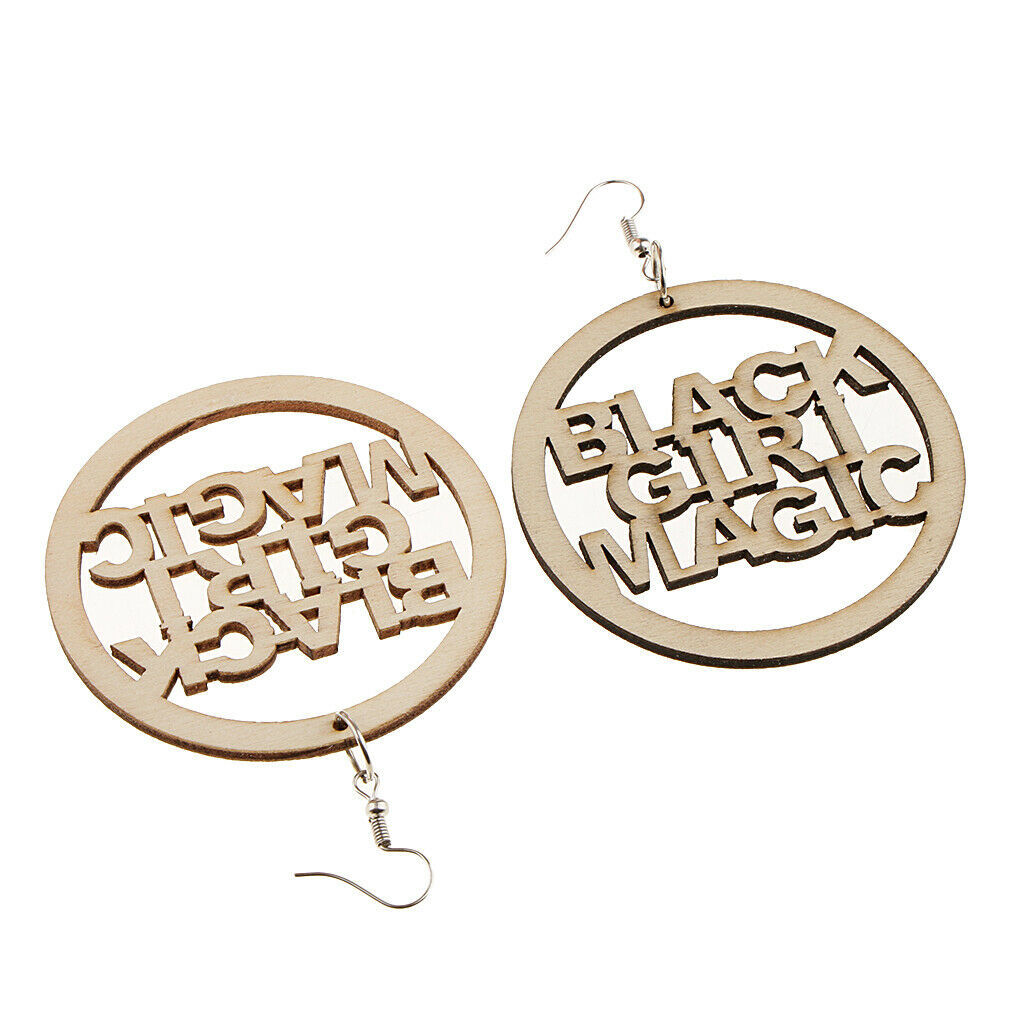 2 Pairs Wood Girls Drop Dangle Earrings