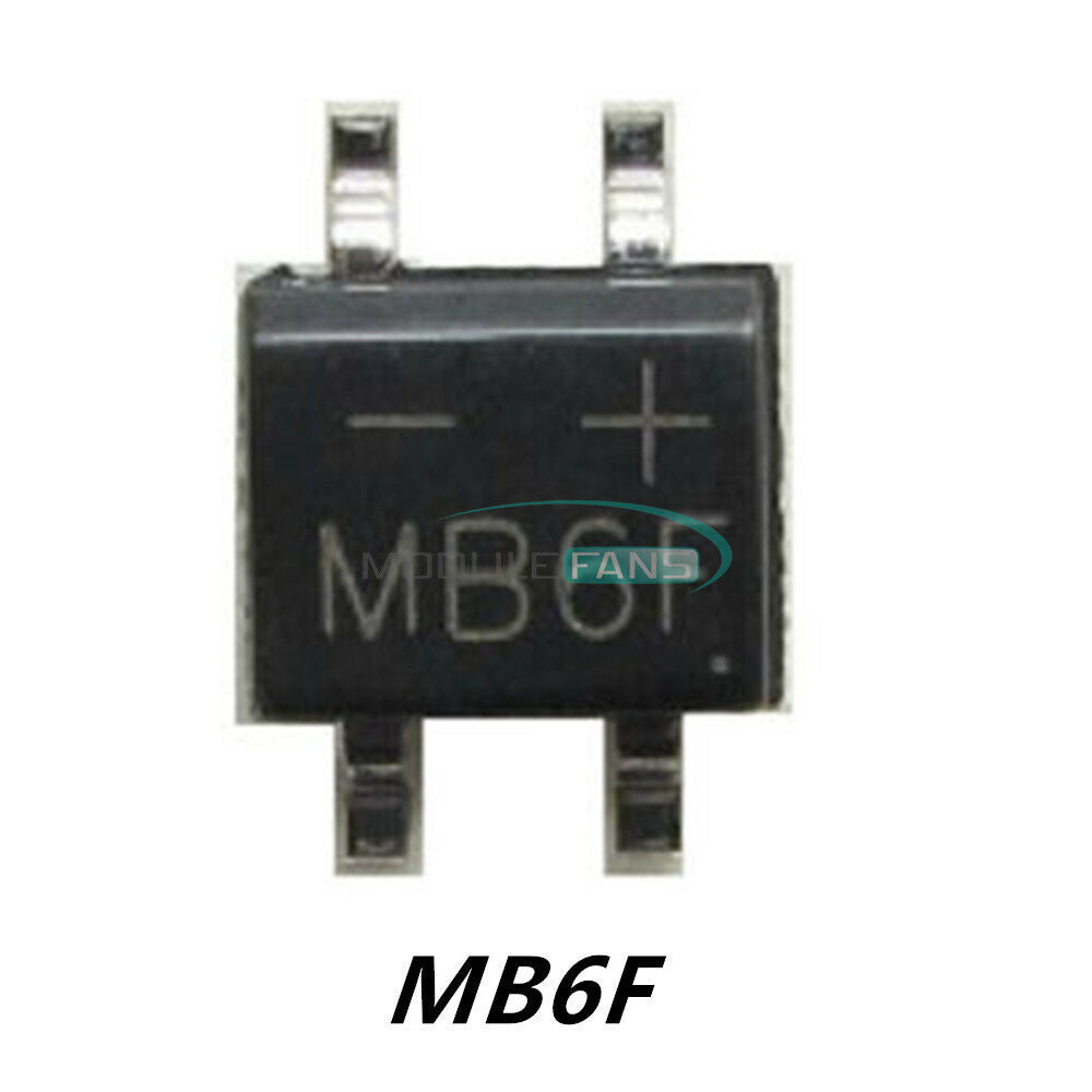 50PCS MB6F 0.5A/600V SOP4 Bridge Rectifier MB6F