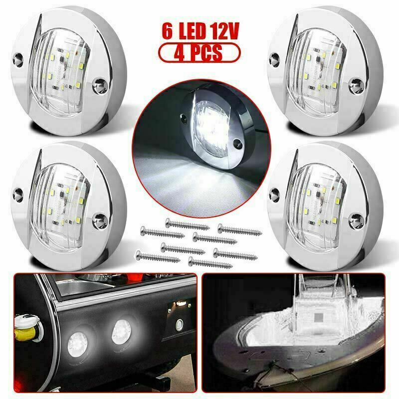 4X White 3" Round LED Side Marker Lights For Truck Trailer  Waterproof Clearance
