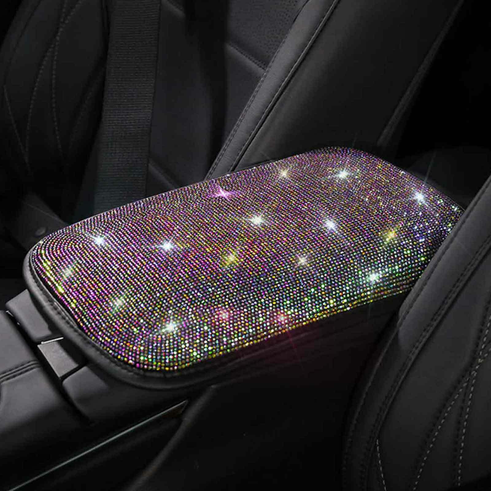 Car Armrest Pad Cover Center Console Box Cushion Mat Fancy Diamond For Women CN