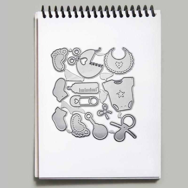 Baby Bottle Bib Metal Cutting Dies Stencil DIY Scrapbooking Album Paper Template