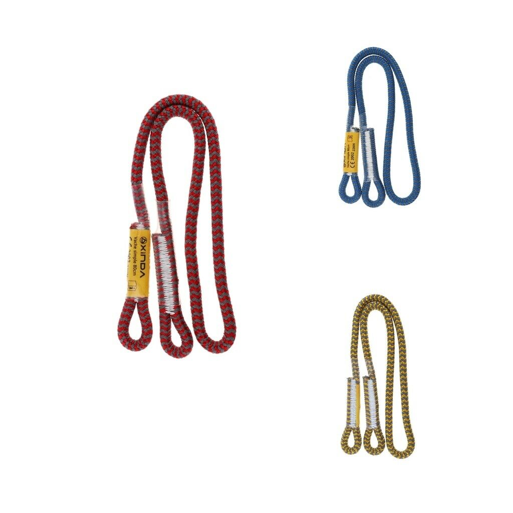 2X 25KN 8mm Prusik Rope for Arborist Climbing Caving Ziplining 80cm blue
