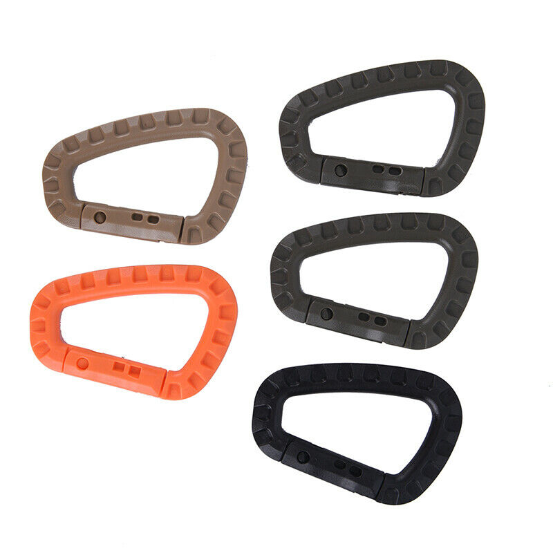 5pcs Mountaineering Buckle Snap Clip Plastic Hook Climbing Carabiner D Shape Tt