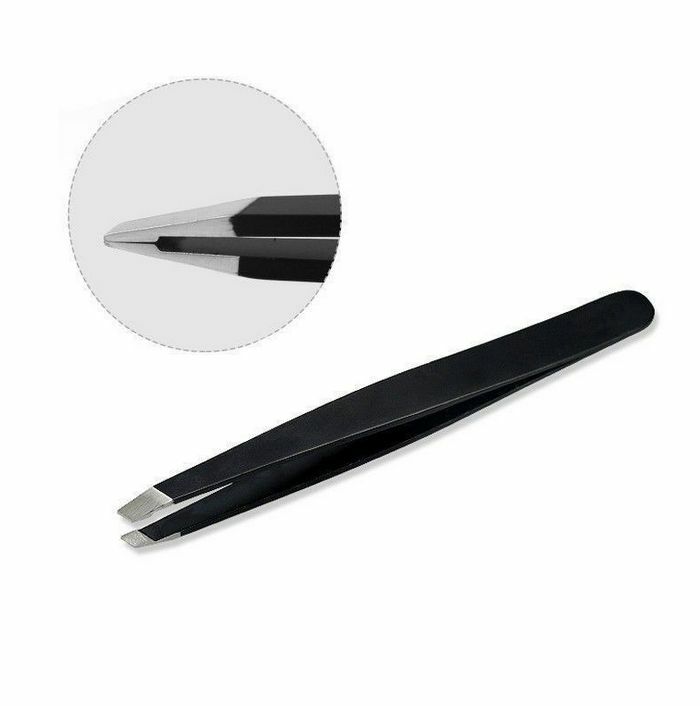 1x Professional Eyebrow Tweezers Hair Beauty Slanted Stainless Steel Tweezer ~