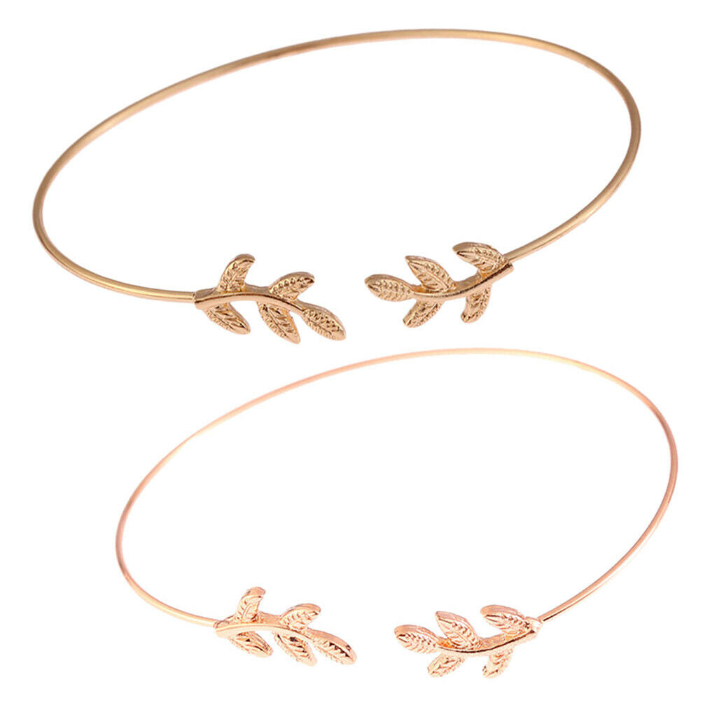 2x Boho Open Cuff Bracelet Adjustable Skinny Wire Bangle Women Jewelry
