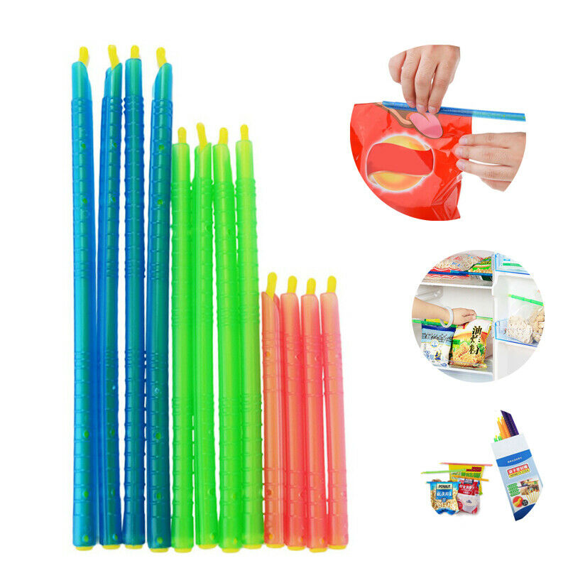 8PCS Useful Plastic Bag Clip Seal Stick Storage Bar Storage Bag Sealer ClampFSJ