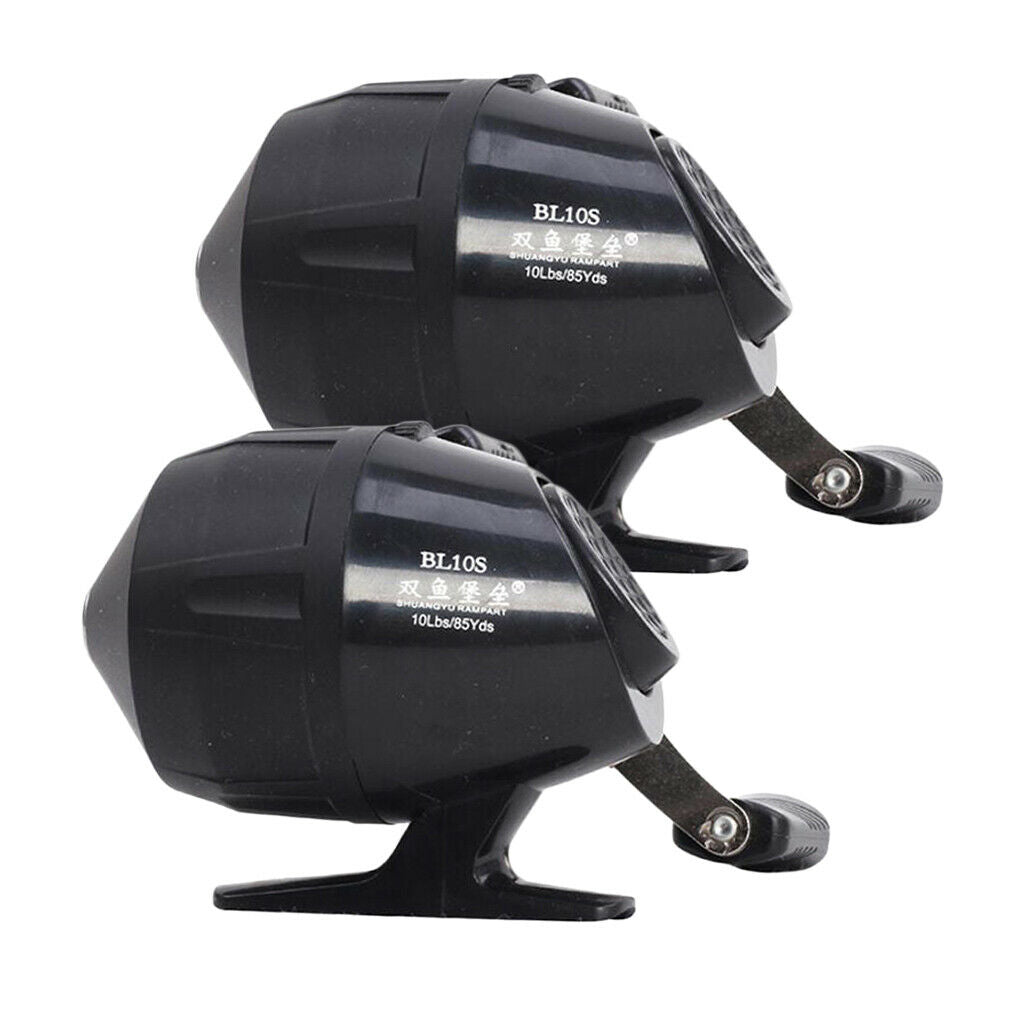 2x Black Powerful Stainless Steel Reel 10LB/85YDS Gear Ratio 3.0:1 SaltWater