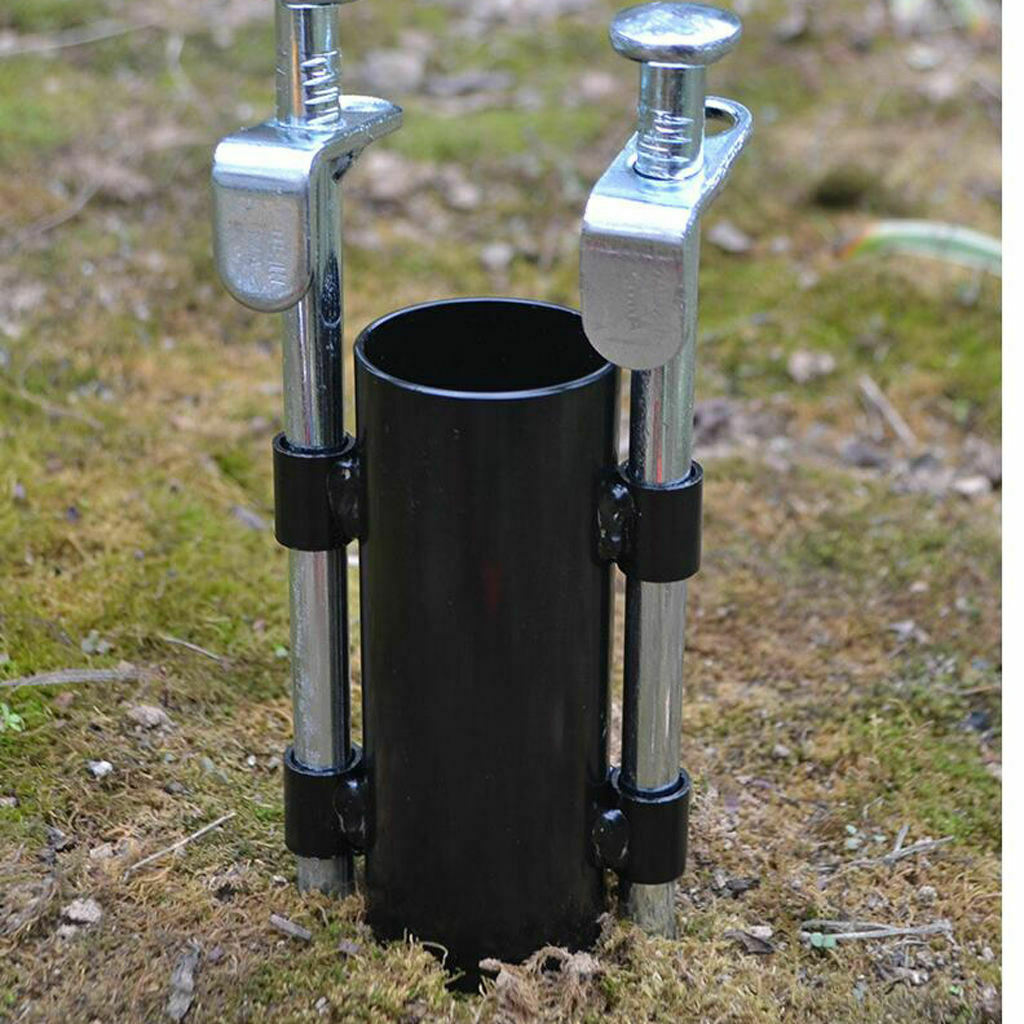 4X Metal Canopy Pole Holder Tent Building Rod Support Stand Outdoor Camping
