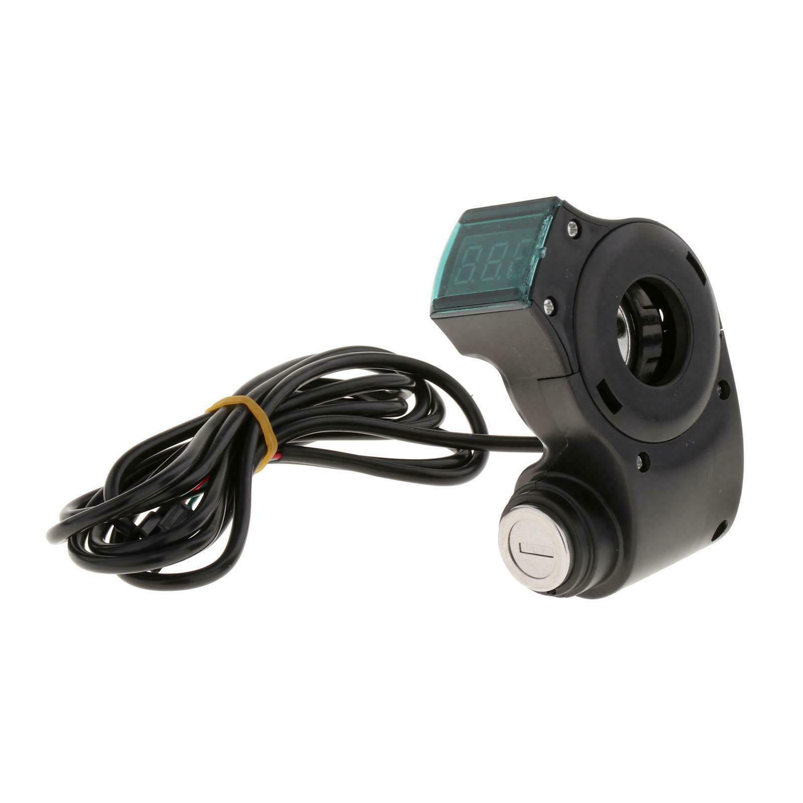 1pc Universal E-Bike Thumb Throttle LED Digital Battery Voltage Display Power