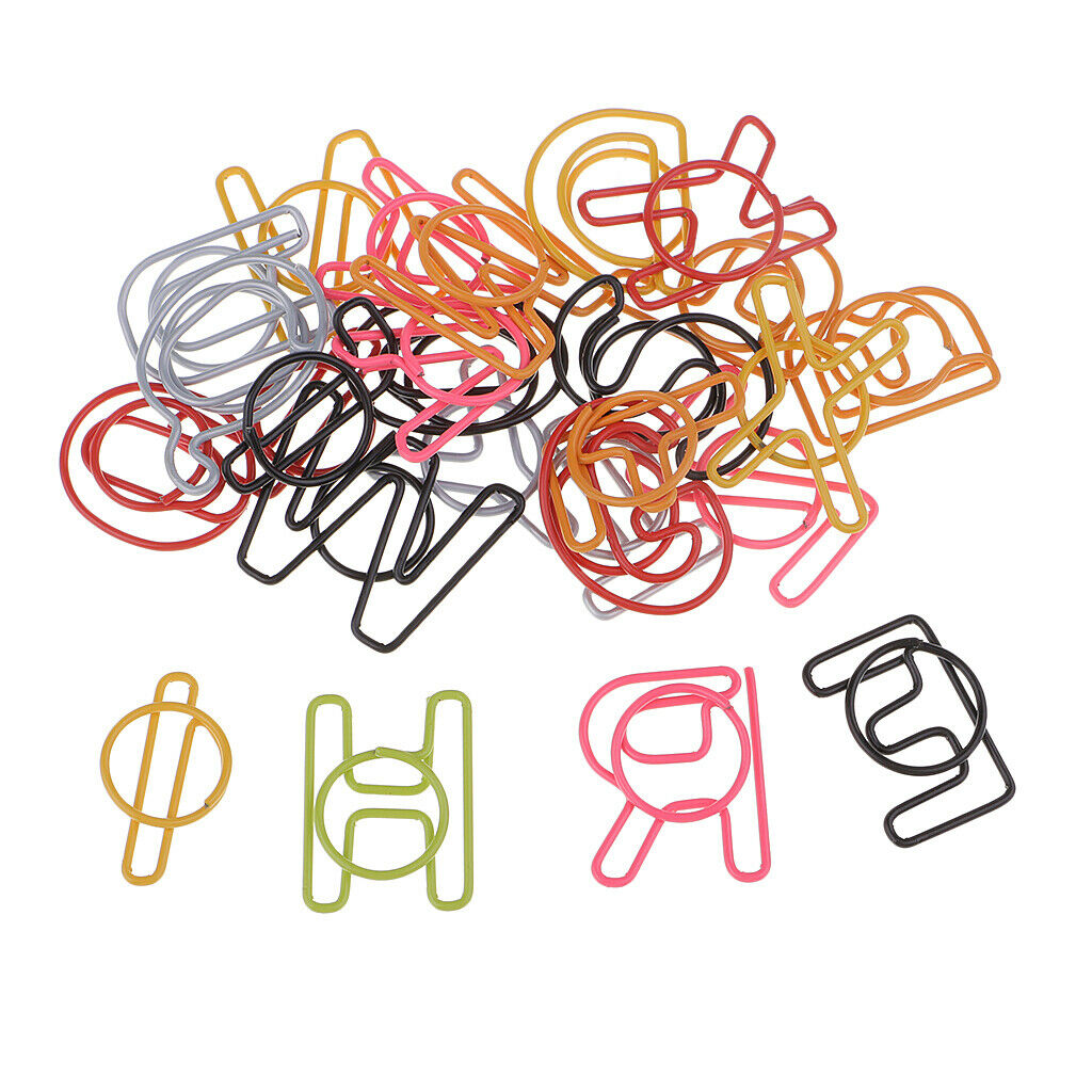 26pc English Letters Bookmarks  Paper Clips Metal Clips Stationery Gifts