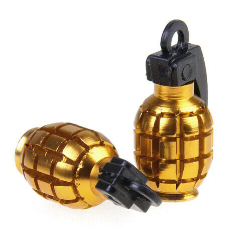 2pcs Bicycle Metal  Shaped Bike Cycling Tyre Valve Dust   Cover - Golden