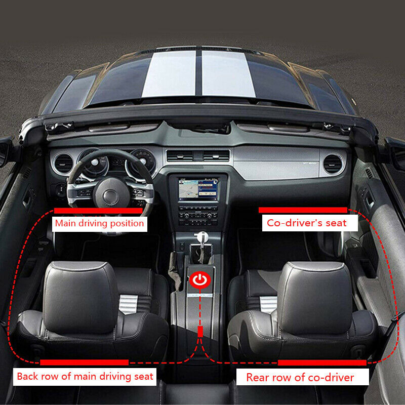 4PCS 48LED RGB Car Interior Atmosphere Light Strip Bluetooth APP Music Control