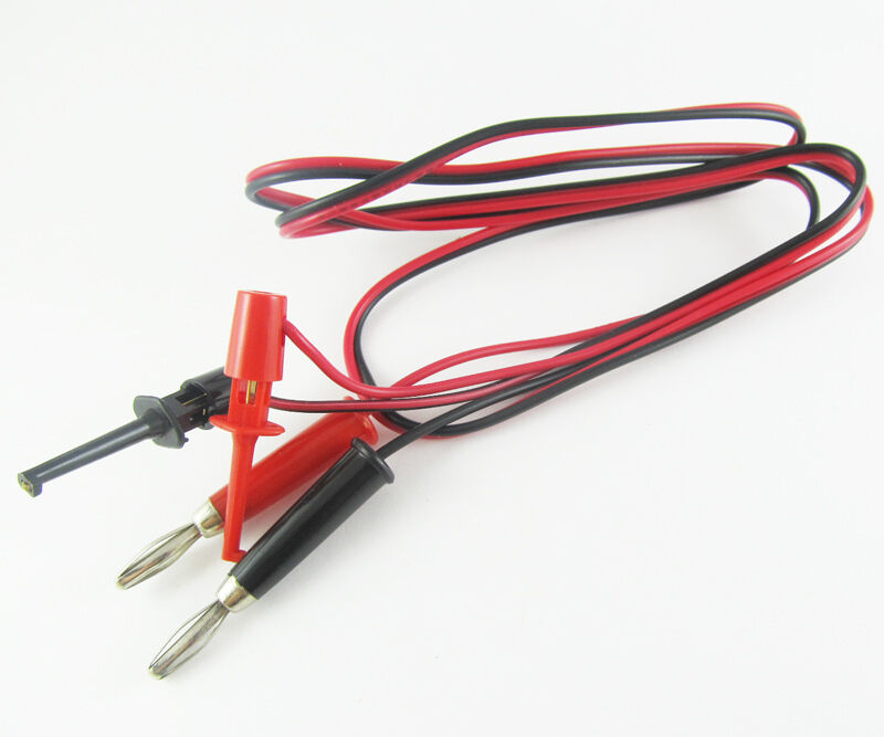 10sets 4mm banana plug to Small Test Hook Clip For Multimeter Test Lead Cable 1M