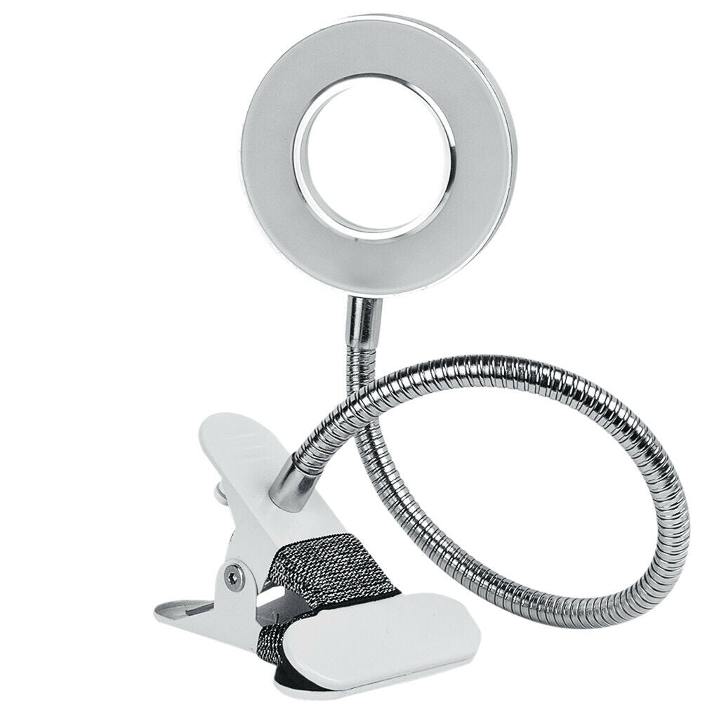 Salon Adjustable USB White LED Light Hollow Flexible Lamp With Clamp Holder For