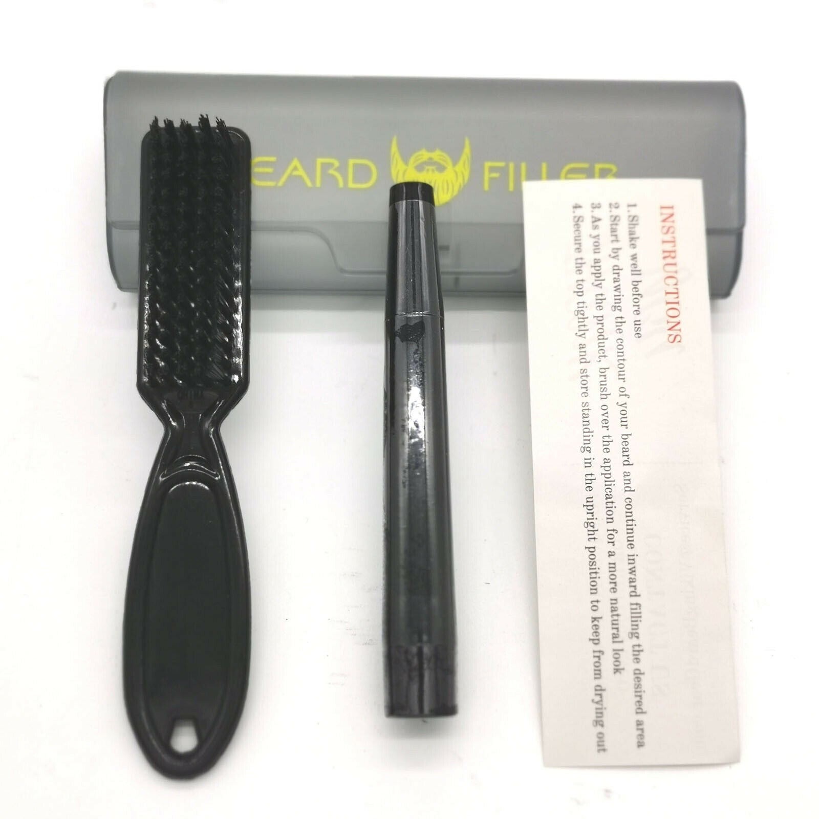 Beard For Men Male Mustache Repair Shape Sweat Proof Solution dark brown