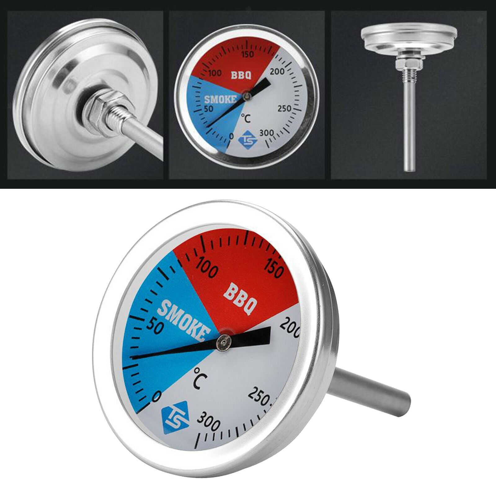 Temperature thermometer measuring device grill barbecue grill smoking pit