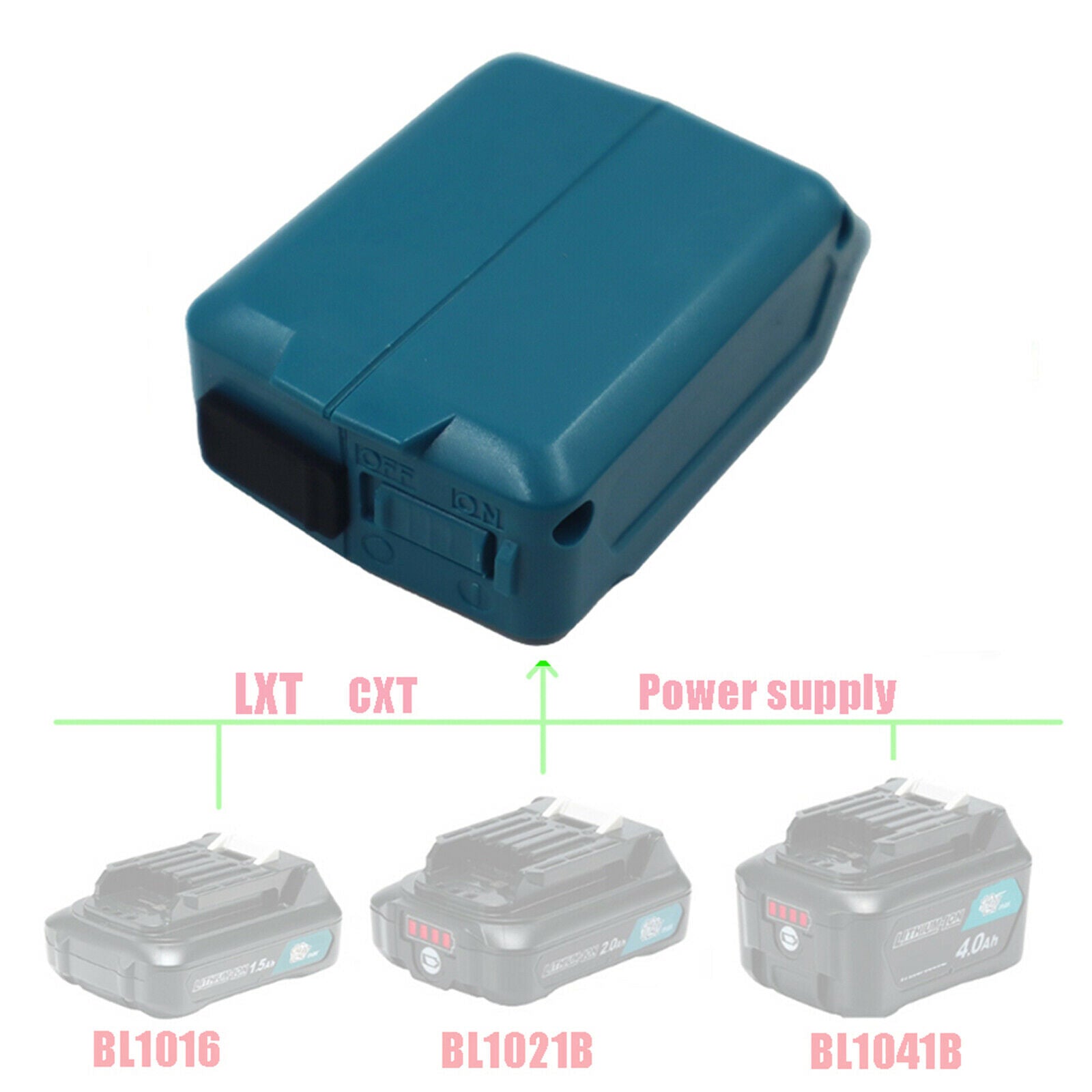 Battery Adapter Li Battery USB Power Supply Converter for BL1021 BL1041 BL1016