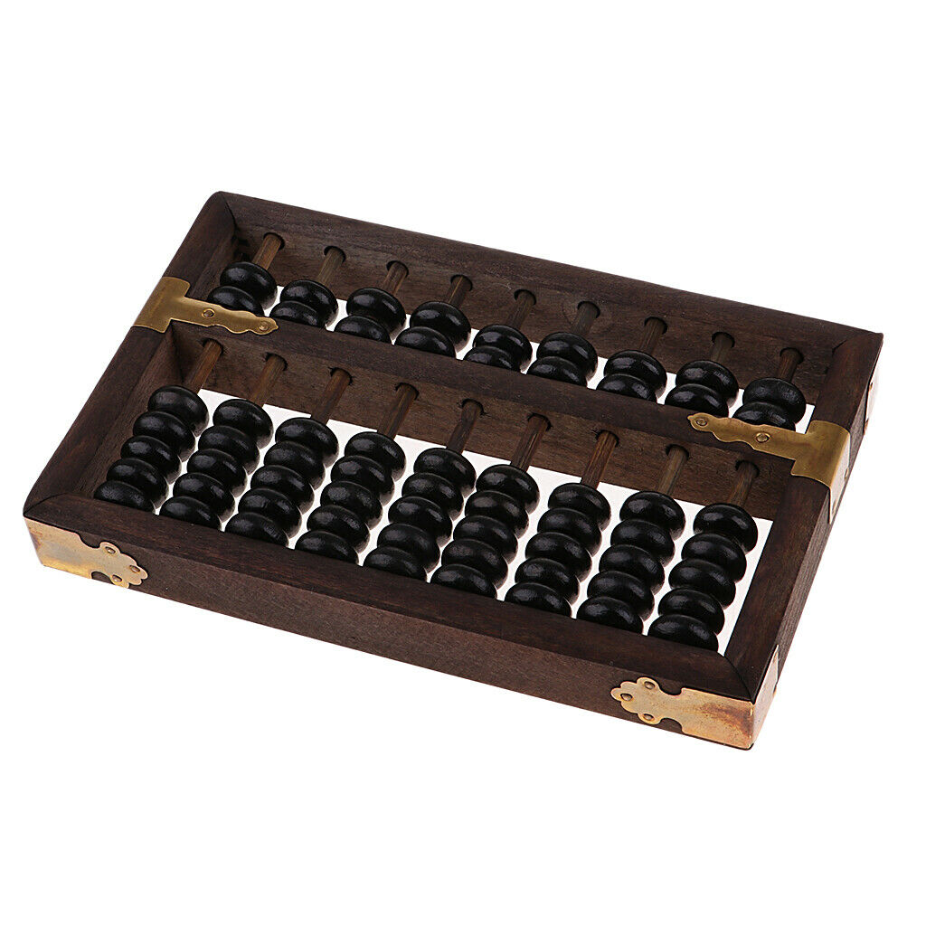 Chinese Abacus Wooden Abacus Soroban Arithmetic Calculation Tool 9 Digits
