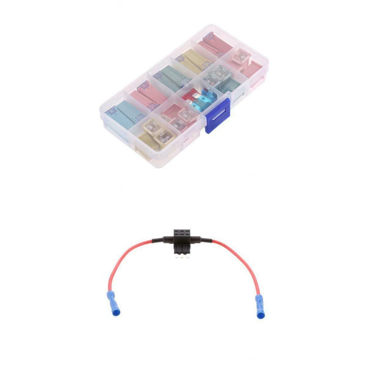 27 Pieces Mini Blade Fuse Assortment Kits for Car Truck & Fuse Holder Wire