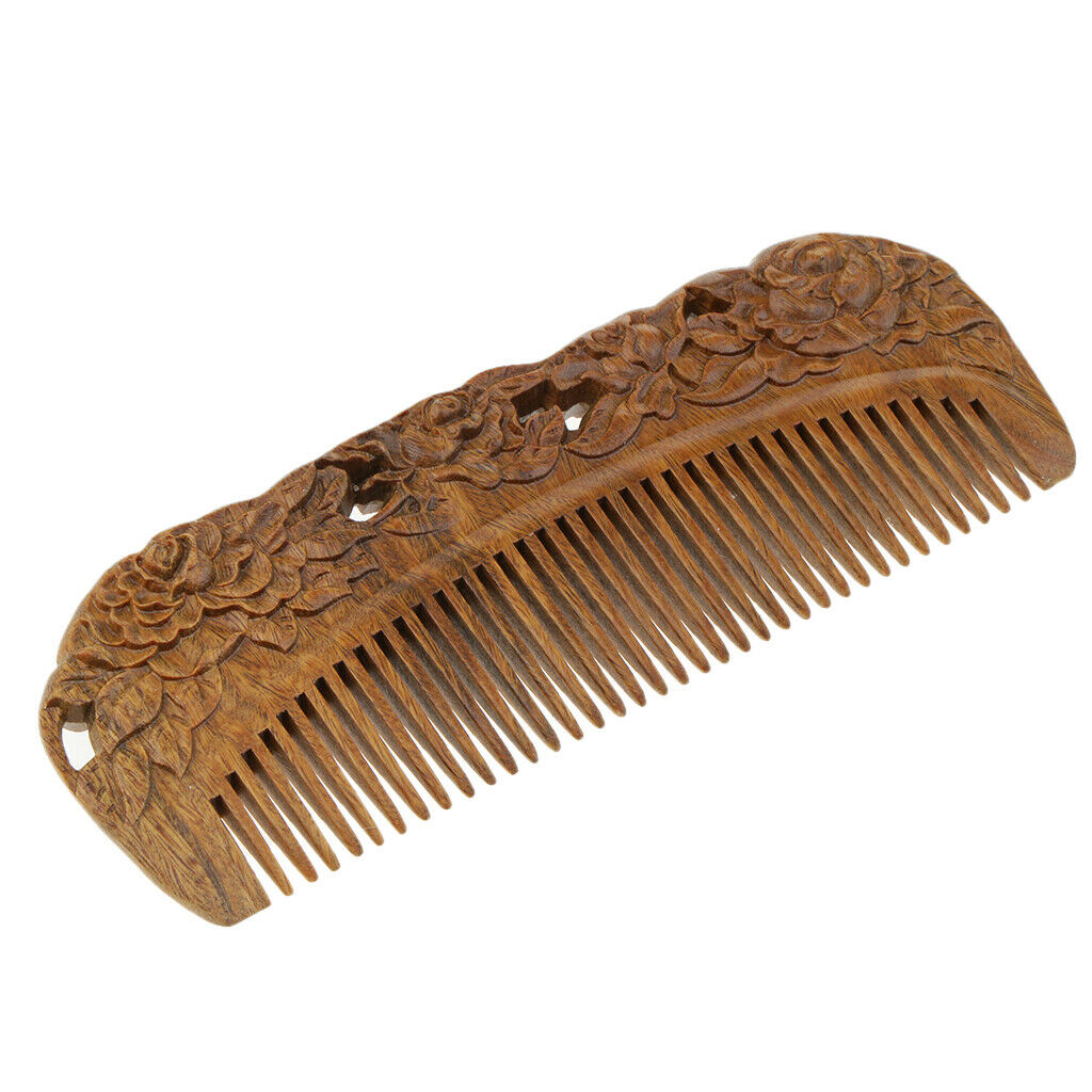Travel Size Natural Sandalwood Handmade Wide Tooth Massage Comb Hair Care