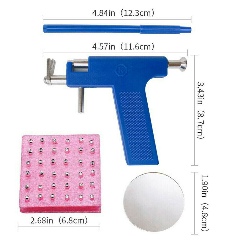 Stainless Steel Ear Piercing Gun Body Piercing Tools Kit Ear Nose Navel Piercing