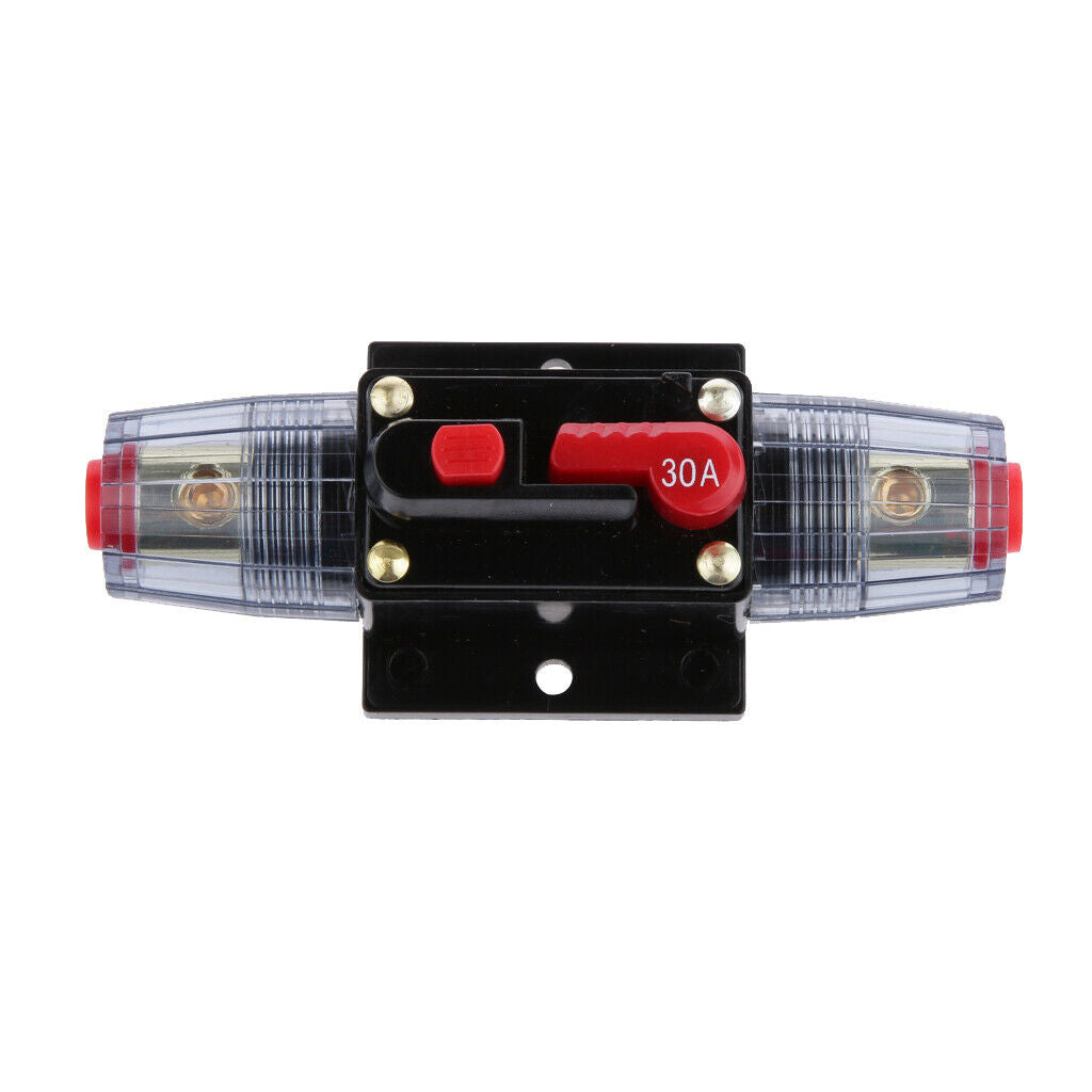 Car Inline Circuit Breaker 30A Manual Reset Switch Car Stereo Circuit Fuse
