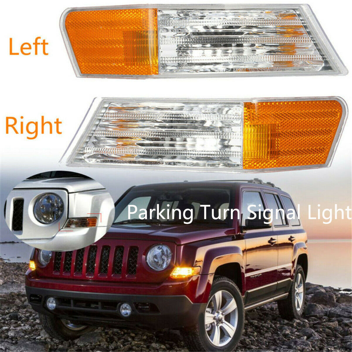 1 Pair of Parking Turn Signal Lights 240mm (L) x 62mm (W) For 2007-2014 Patriot
