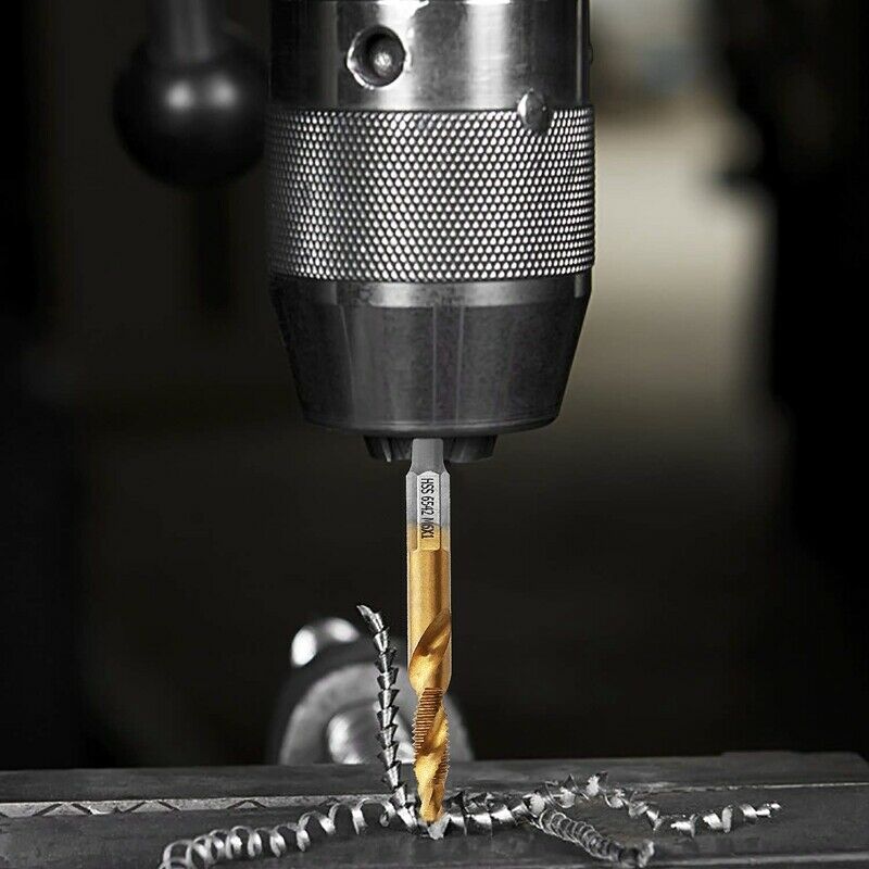 5Pcs Titanium Combination HSS Drill and Tap Set Metric Thread HSS M6 Screw TapX3