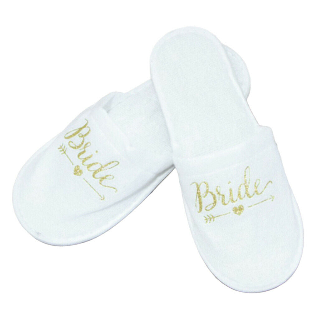 2-Pairs Lightweight Disposable Close Toe Wedding Bride Slippers Party Favor