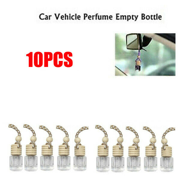 10X Car Air Freshener Perfume Bottle Ornament For Essential Oil Diffuser Glass