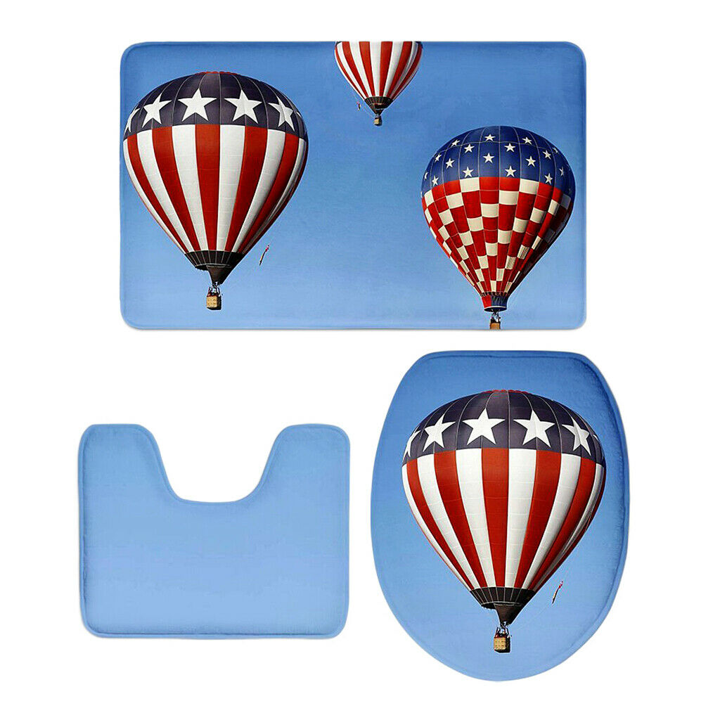 Scenery Series Bathroom toilet Covers Set Flannel Mats Bathroom Rug Hot Air