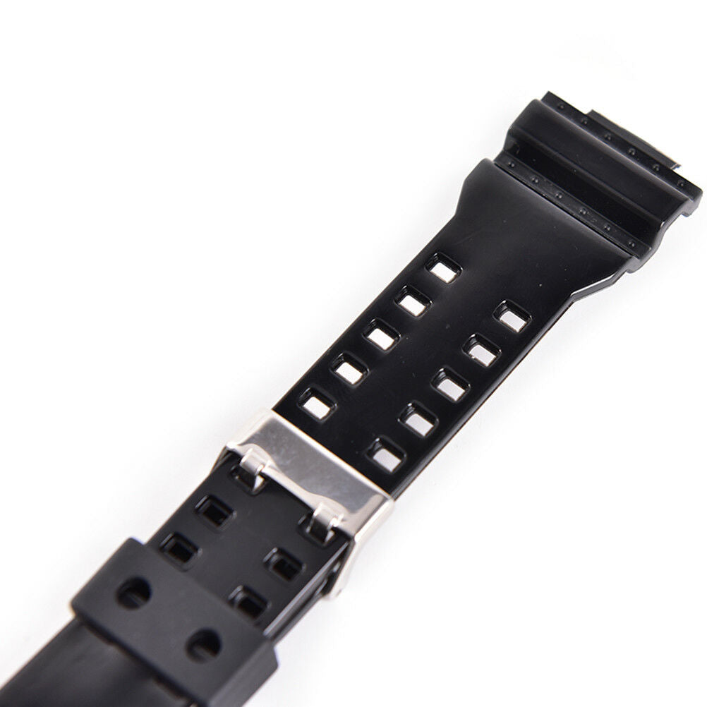 16mm Rubber Watchbands Men Black Sport Diving Silicone Watch Strap For g-.l8