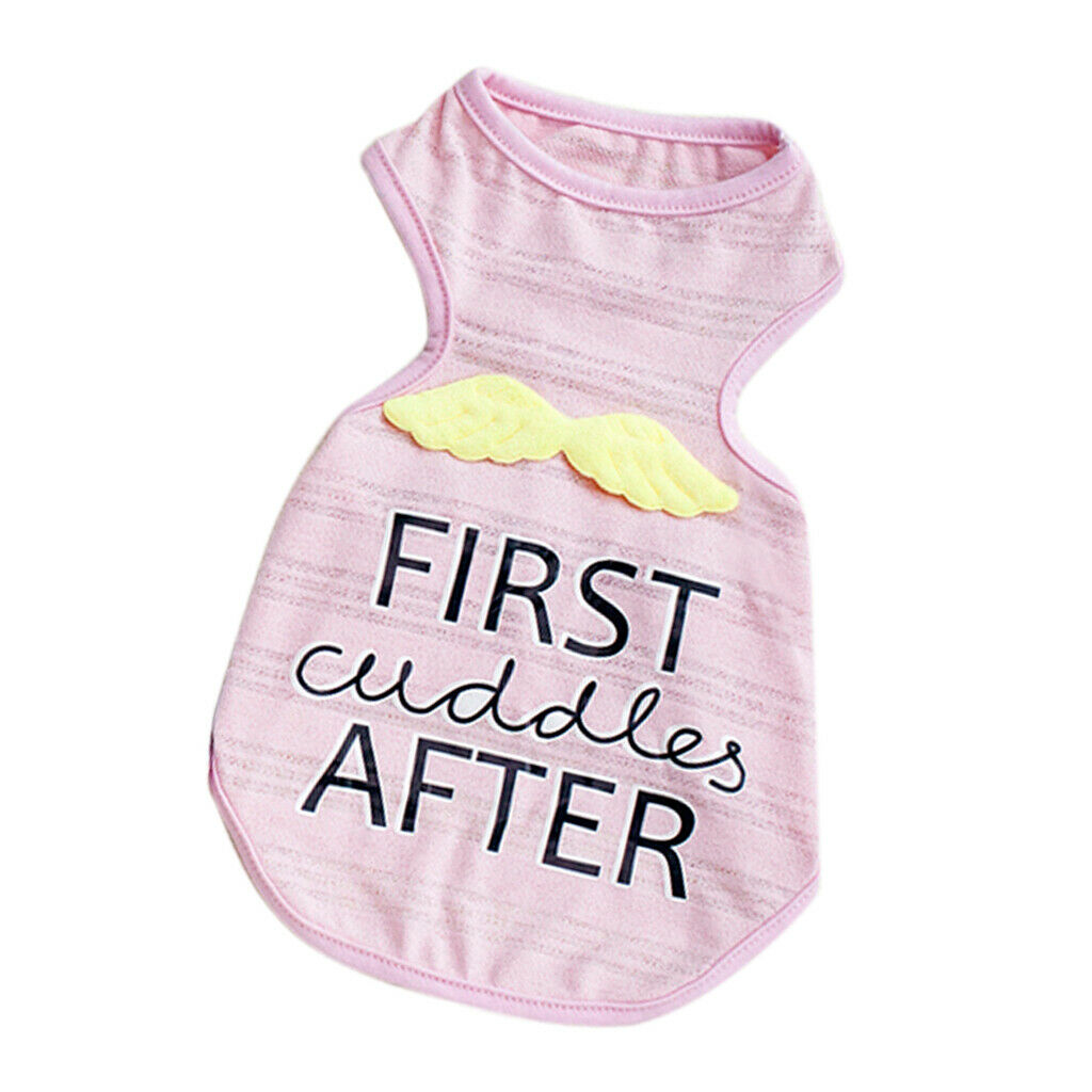 Pet Puppy Dog Cat Pet Clothes Cool Vest T- Shirt Costume Apparel Pink L