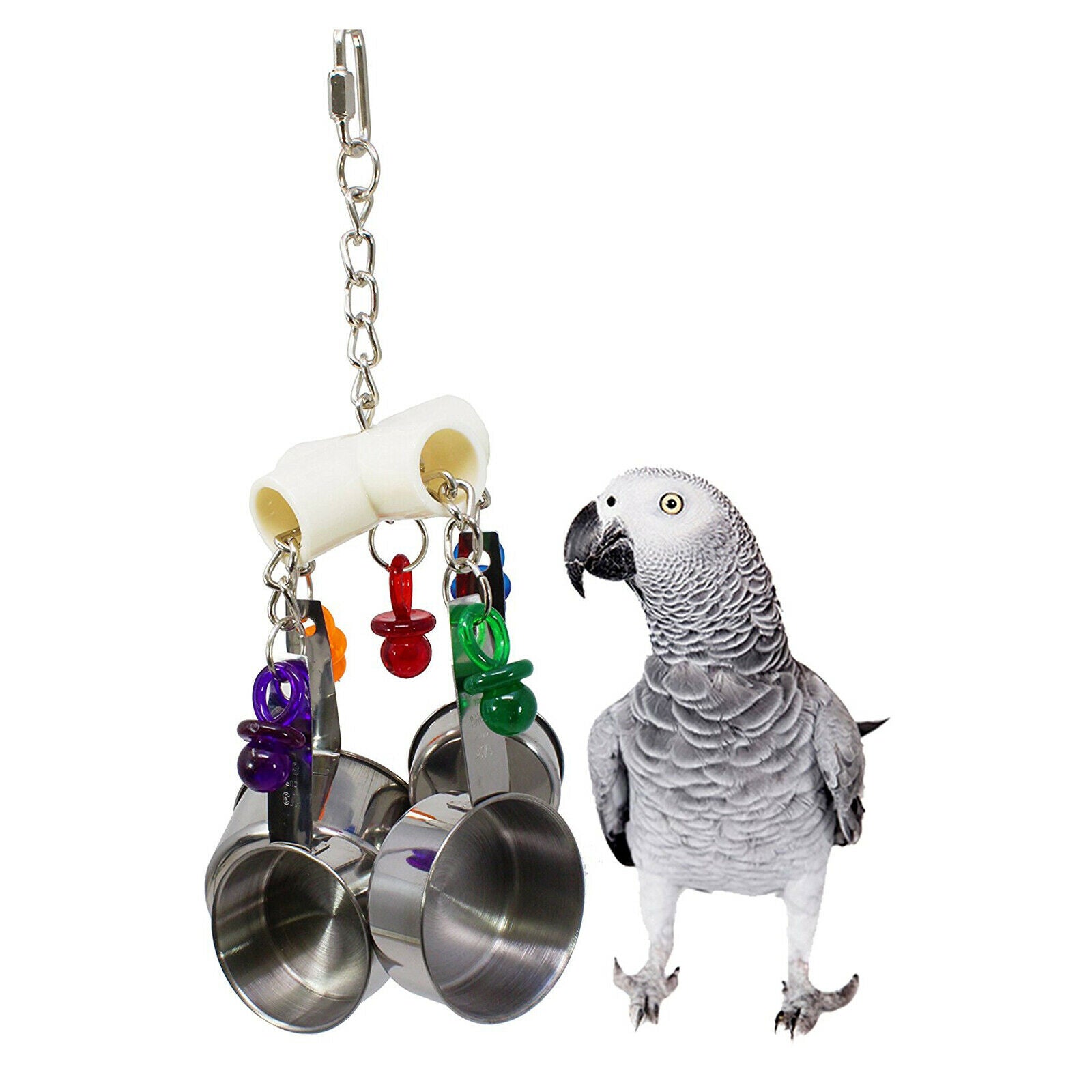 1Pcs Parrots Bite Toys Birds Stainless Steel Hanging Chewing Toys For Birds