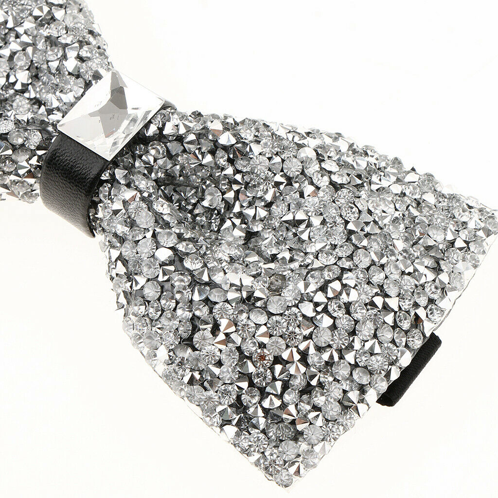 Men Shiny Adjustable Crystal Rhinestone Wedding Party Bow Tie Tuxedo Bowtie
