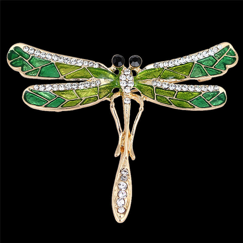 Enamel Dragonfly Brooch Crystal Collar Bridal Brooch Pin Women Jewelry Gi.l8