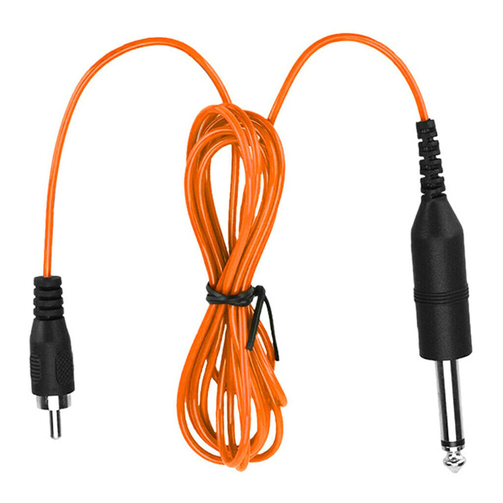 Tattoo Power Supply Silicone RCA Connector Clip Cord Tattoo Hook Line Orange 2