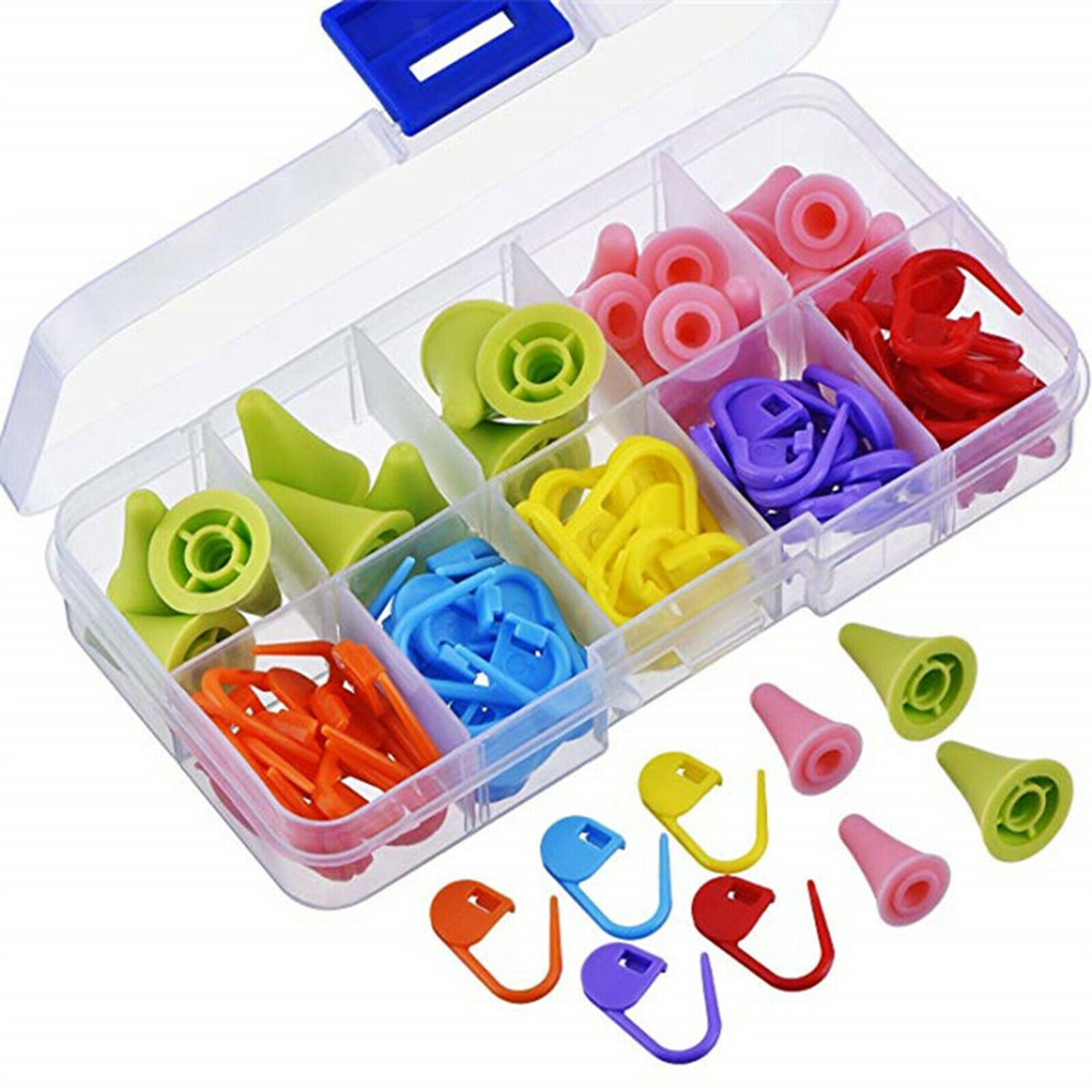 Knitting Crochet Accessories Set 60x Stitch Markers 20pcs Needles Stoppers