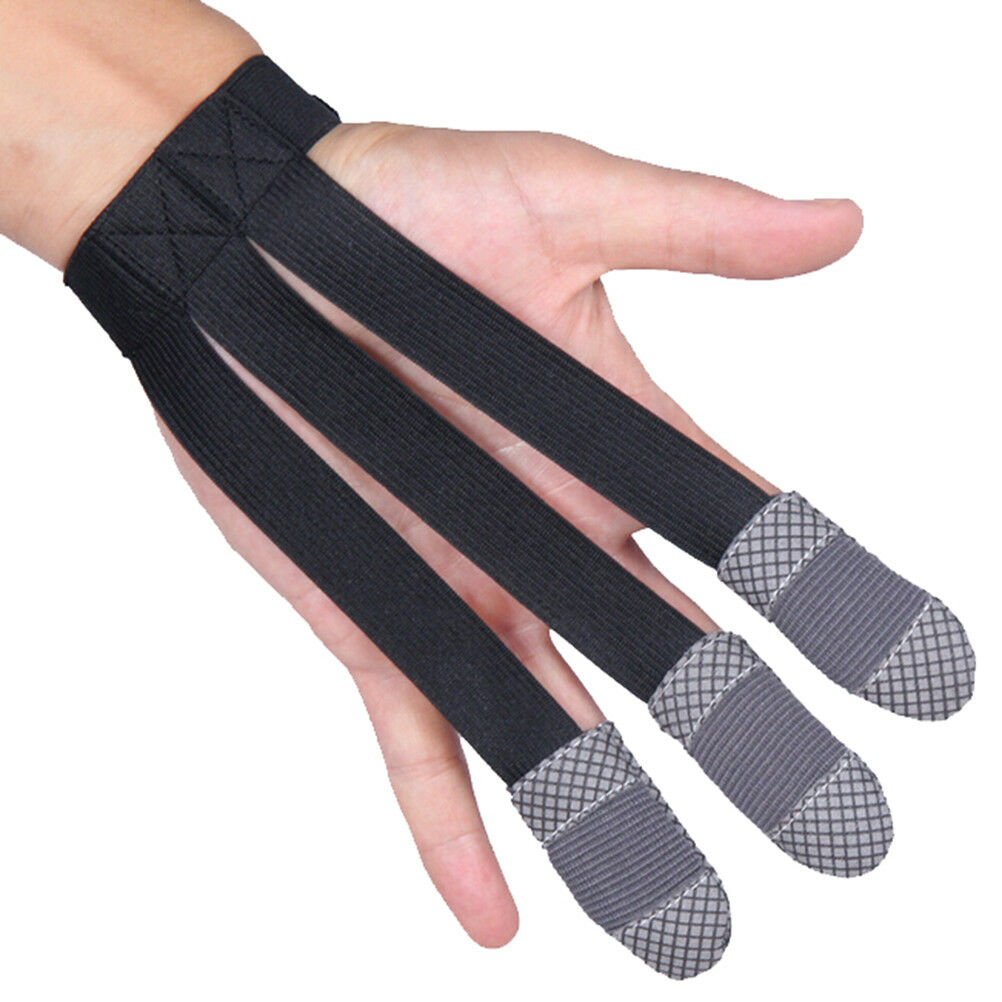 Archery Finger Protect Glove 3 Finger Pull Bow Arrow Shooting Gloves  Lt