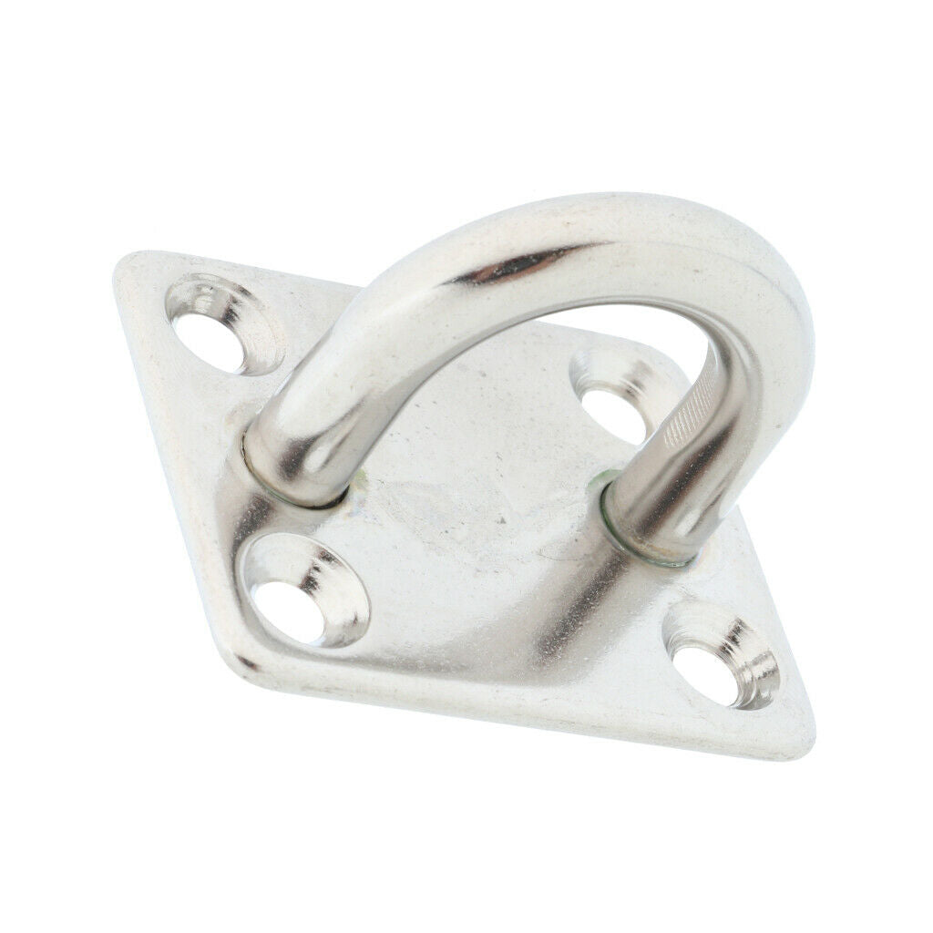 Heavy Duty Marine Grade Anchor 8mm Square Pad Eye Plate Shade Sail Ring Hook