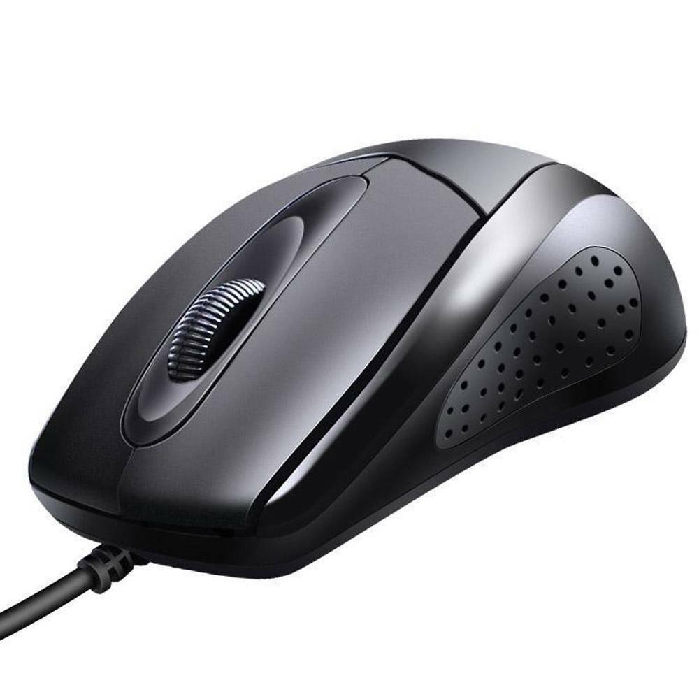 UK Black Ergonomic USB Wired Mice Scroll Wheel Optical Mouse For PC Laptop New!