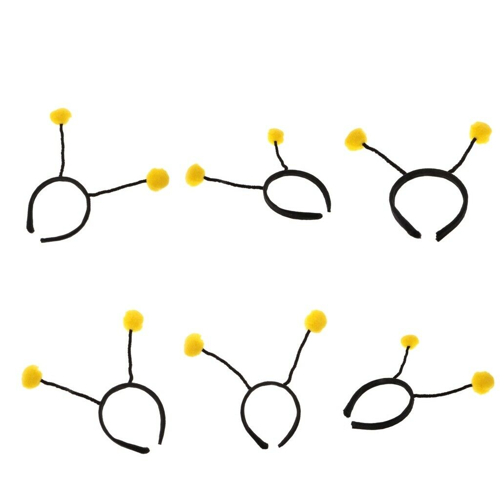 4 Pieces Yellow Bee Headband Boppers Antenna Hair Bands for Children's Birthday