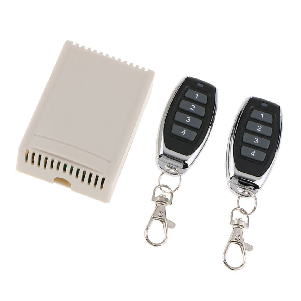12V Relay 4 Channel Wireless RF Remote Control Switch Transmitter 2 Receiver