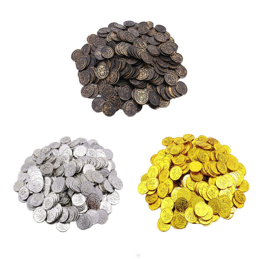 300 Pack Colorful Pirate Treasure Coins Loot Party Fillers Props Teaching